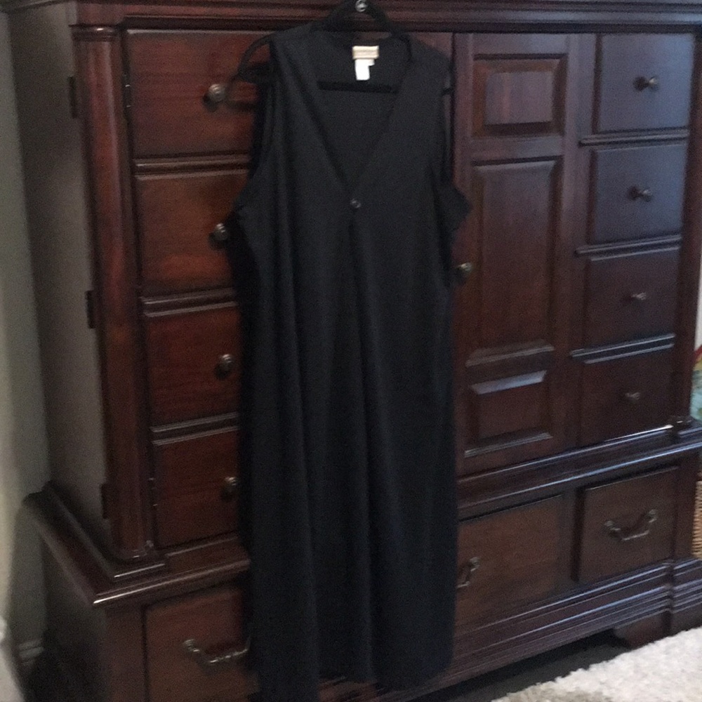 Coldwater Creek Black Long Vest